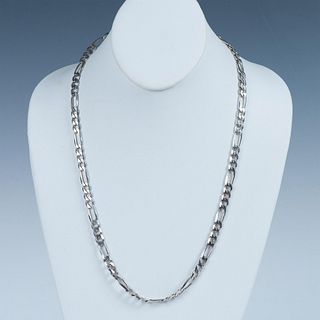 Sterling Silver Figaro Link Chain Necklace