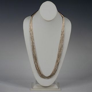 Fancy Multi-Strand Sterling Silver Bead Necklace