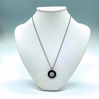 Dainty Sterling Silver, Enamel, and Crystal Pendant Necklace