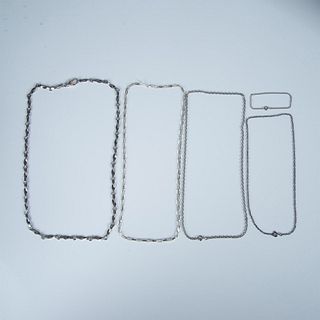 5pc Silver Tone Necklaces and Bracelet