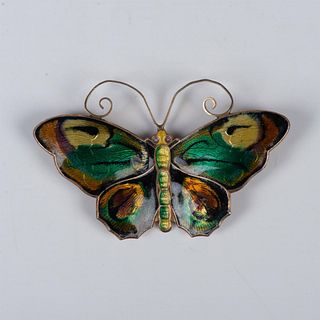 David Andersen Sterling Silver and Enamel Butterfly Brooch