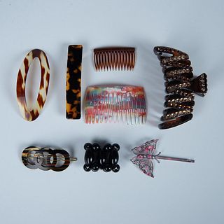 8pc Hair Clips, Barrettes and Combs
