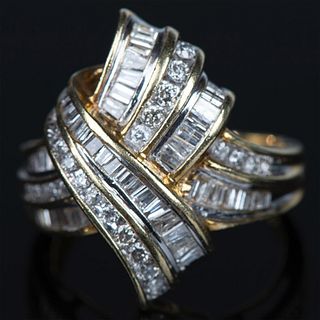 Gorgeous 14K Yellow Gold & Diamond Cocktail Ring