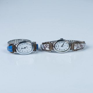 2pc Sterling Silver and Stone Watches
