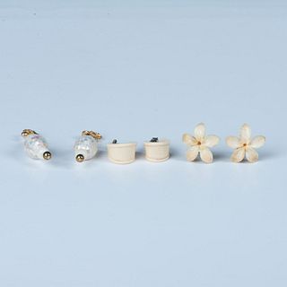 3 Pairs of Creamy Color Earrings