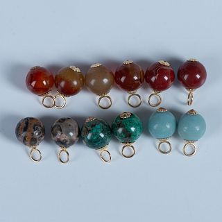 6 Pairs of Stone Bead Earring Charms