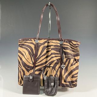 3pc Brighton Zebra Travel Tote Bag + Wallet + Phone Case