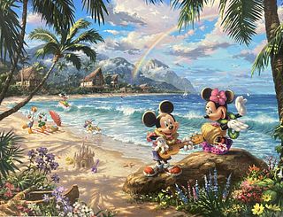 Thomas Kinkade - Mickey and Minnie in Hawaii