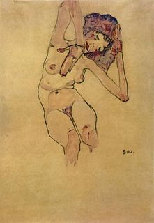Egon Schiele (After) - Sitting naked 1910