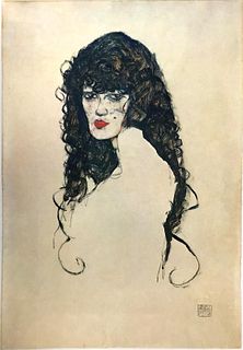 Egon Schiele (After) - Black-haired woman 1914