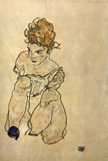 Egon Schiele (After) - Sitting Woman