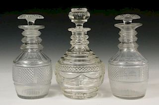 (3) CRYSTAL DECANTERS