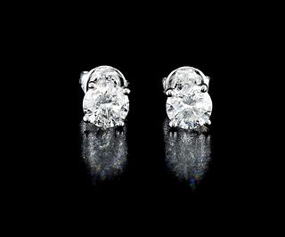 14kt White Gold 1.47ctw Diamond Earrings