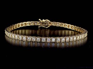 14kt Yellow Gold 3.53ctw Diamond Tennis Bracelet