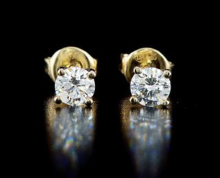 14kt Yellow Gold 0.74ctw Diamond Earrings