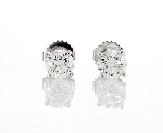 14kt White Gold 2.04ctw Diamond Earrings
