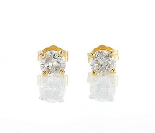 14kt Yellow Gold 0.99ctw Diamond Earrings