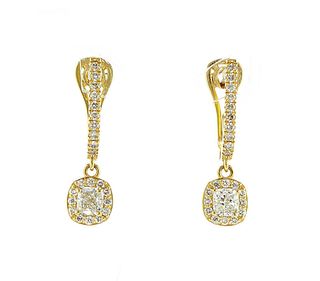 14kt Yellow Gold 1.34ctw Diamond Earrings