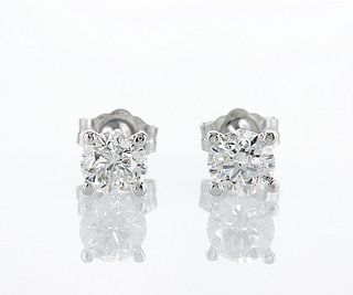 14kt White Gold 1.02ctw Diamond Earrings