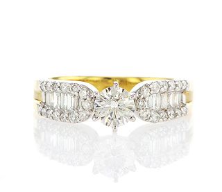 18kt Yellow and White Gold 1.32ctw Diamond Ring