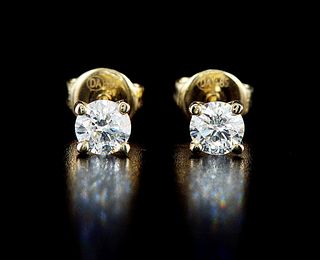 14kt Yellow Gold 0.64ctw Diamond Earrings