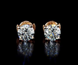 14kt Rose Gold 2.4ctw Diamond Earrings