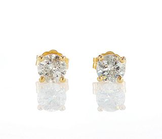 14kt Yellow Gold 1.1ctw Diamond Earrings
