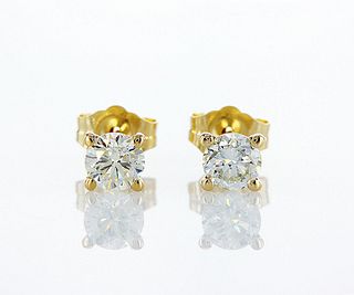 14kt Yellow Gold 0.73ctw Diamond Earrings