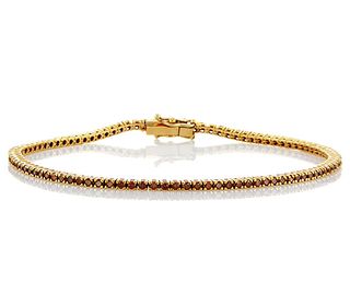 18kt Yellow Gold 1.3ctw Diamond Tennis Bracelet