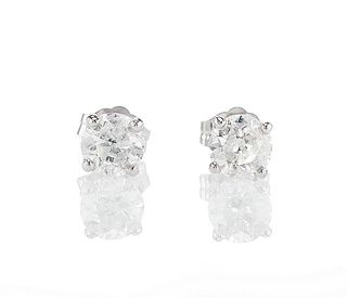 14kt White Gold 1.24ctw Diamond Earrings
