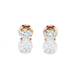 14kt Rose Gold 1.06ctw Diamond Earrings