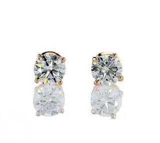 14kt Rose Gold 2.11ctw Diamond Earrings