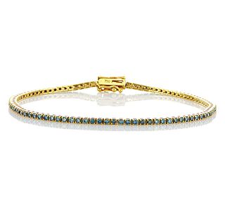 18kt Yellow Gold 1.21ctw Diamond Tennis Bracelet
