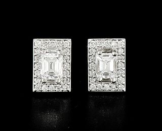 14kt White Gold 1ctw Diamond Earrings