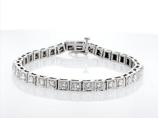14kt White Gold 5.1ctw Diamond Tennis Bracelet