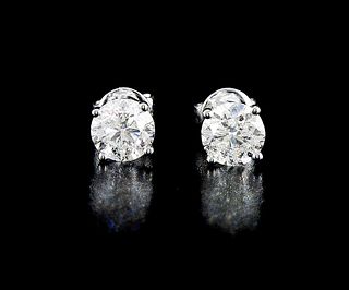 14kt White Gold 2.12ctw Diamond Earrings
