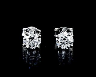 14kt White Gold 1.15ctw Diamond Earrings