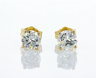 14kt Yellow Gold 1.23ctw Diamond Earrings