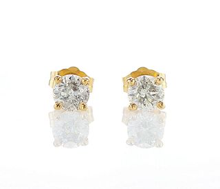 14kt Yellow Gold 1.01ctw Diamond Earrings