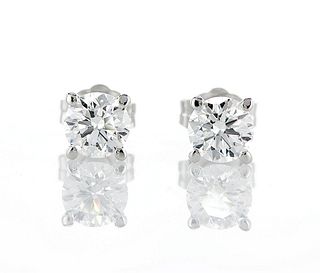 14kt White Gold 1.06ctw Diamond Earrings