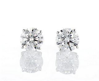14kt White Gold 4.03ctw Diamond Earrings