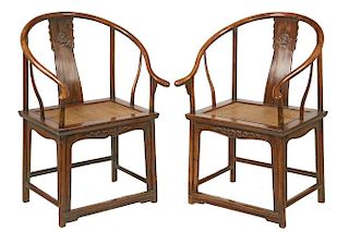 PAIR OF 18TH C. CHINESE ARMCHAIRS