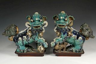 PAIR OF CHINESE ROOF TILE FINIALS