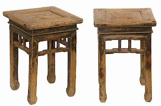 PAIR OF CHINESE LOW STANDS