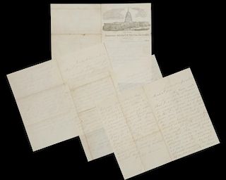 (4) CIVIL WAR LETTERS TO WIFE FROM SGT. NY 146TH ZOUAVES KIA