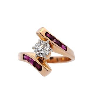 Diamond Rubies 18kt Gold Ring
