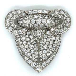 Art Deco Platinum 18.20 Ct. Diamond Brooch