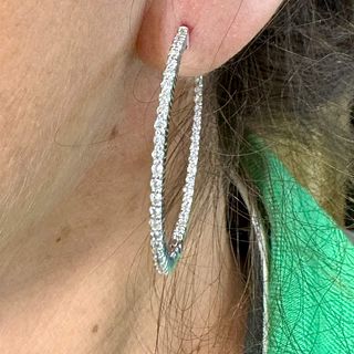 2.15 Cts Diamond Hoop Earrings