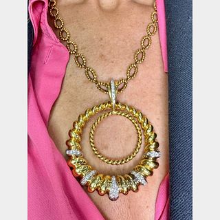 1960â€™s 18K Yellow Gold Diamond Necklace