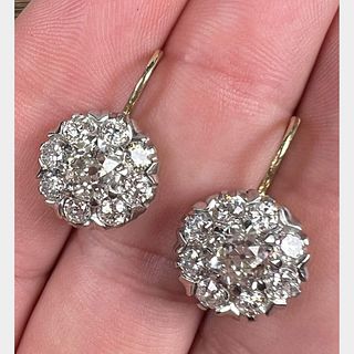 18K & Platinum 4.21 Ct. Diamond Earrings